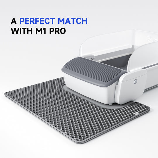 Cat Litter Mat, Honeycomb Double Layer Design, Water & Urine Proof Material, MagicScoop Cat Litter Trapping Mat with Superior Scatter Control, Less Mess, Easy to Clean Litter Box Mat