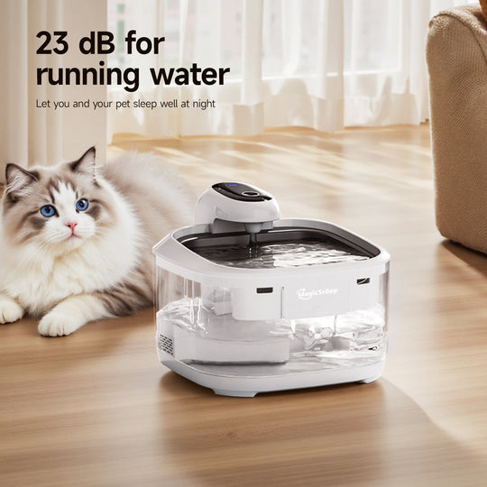MagicScoop F1 Cat Water Fountain, Pet Fountains for Indoor with Stainless Steel Tray, 3.2L/108oz Automatic Water Dispenser for Drinking, 2.4G Wi-FI Smart APP Monitoring System